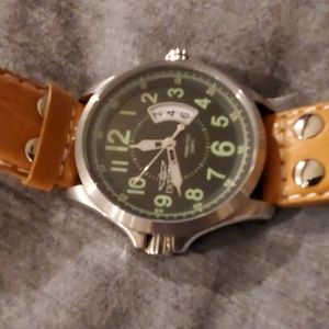 Invicta II Black Dial Leather Bracelet Men's Watch